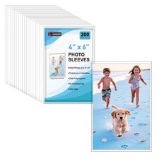 4x6 Photo Sleeves 200 Pack 2 Mil Soft Clear Top Loading Protectors, Arc...