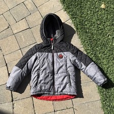 Gerry Kids Jacket Size 6 Grey Red Black Full Zip Hooded