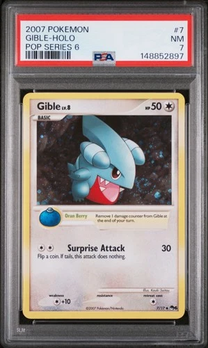 2007 POKEMON POP SERIES 6 #7 GIBLE-HOLO PSA 7