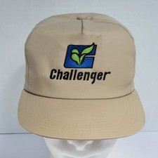 Vintage Challenger Seed Tan Snapback Hat K-Products Made In USA