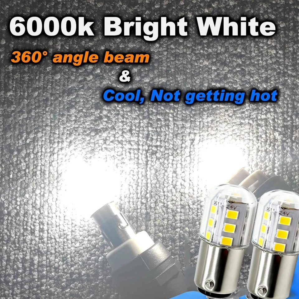 2Pcs 12v Cool White BA15D 21 SMD LED Bulb For Taxi Roof Sign Light Bulbs 209 - Image 2 of 4