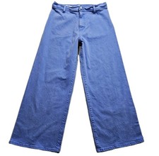 Universal Thread Sailor Wide Leg Jeans Women 12 Sky Blue High Rise Stretch 31x28