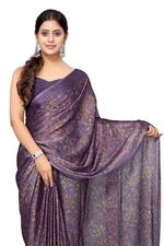 Pappylon Chiffon Georgette Floral Printed Sarees for Women with Blouse Piece