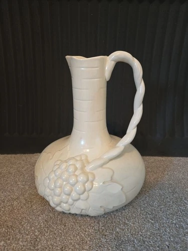 Antique Red WIng Pitcher Pottery  Rumrill 616 Ivory