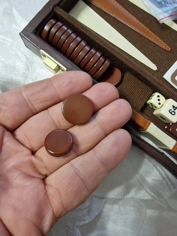 Backgammon, tragbares Koffer Set , Vintage  - Bild 2 von 4