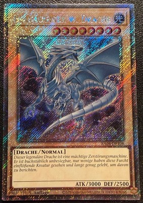 Yugioh Blauäugiger w. Drache RA04-DE108(V.3) Plat. Secret Rare 1.Auflage Deutsch
