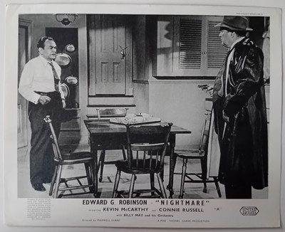 ORIGINAL LOBBY CARD NIGHTMARE Edward G Robinson 1956 Crime Film