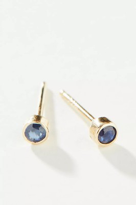 Anthropologie Maya Brenner 14K Gelbgold Saphir Ohrstecker 1/4'' | Roost