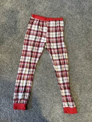 Kinnly Plaid Pajama Pants Flame Resistant Red/White/Green Kids 10/12 Poly - Image 1 of 4