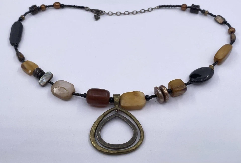 Collar colgante martillado Silpada plata de ley 20" Foto 2 de 4