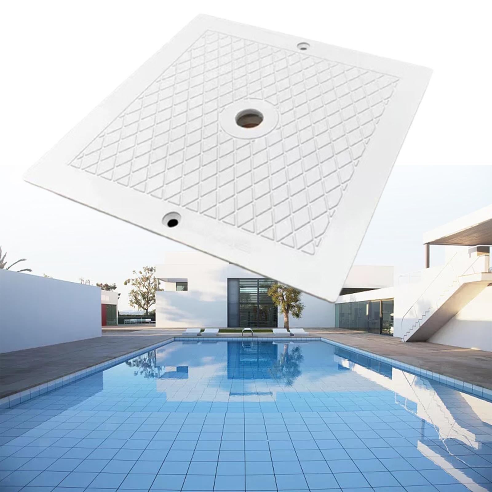 Placa de tapa Skimmer, blanca, duradera, fácil de instalar, skimmer de piscina