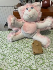 VINTAGE FISHER PRICE PURR-TENDERS KITTY CAT PLUSH Pink/white W/ Sound Box