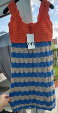 Zara Knit Mini Short Dress Multicoloured S