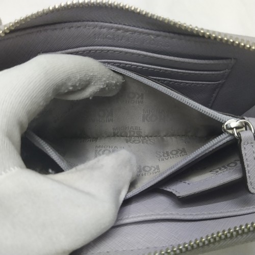 Michael Kors Purple Leather Zip Around Credit Card Wallet - Picture 15 of 15