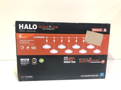 Halo  6 in. 2700K-5000K Select CCT LED Recessed Light Baffle Trim in White 8Pk