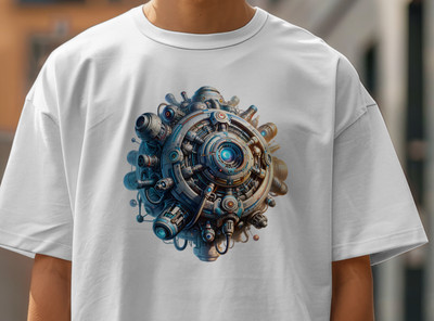 ''Cyber Gears: Futuristic Tech Sphere T-Shirt''