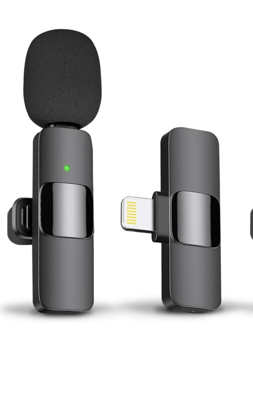 NEW Wireless Lavalier Microphone iPhone Lightning Cable Podcast Recording Lapel-image