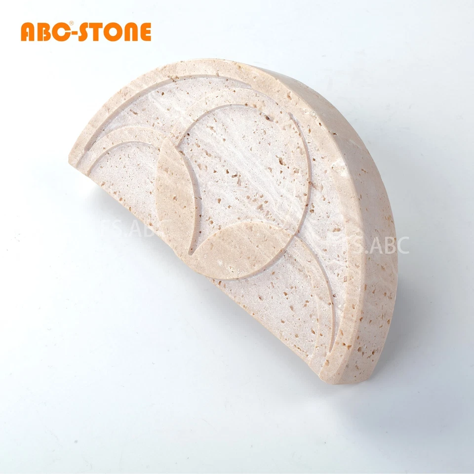 2 Pcs Natural Rome Travertine Door Handles Decorative Vintage Doorknobs - Image 3 of 4