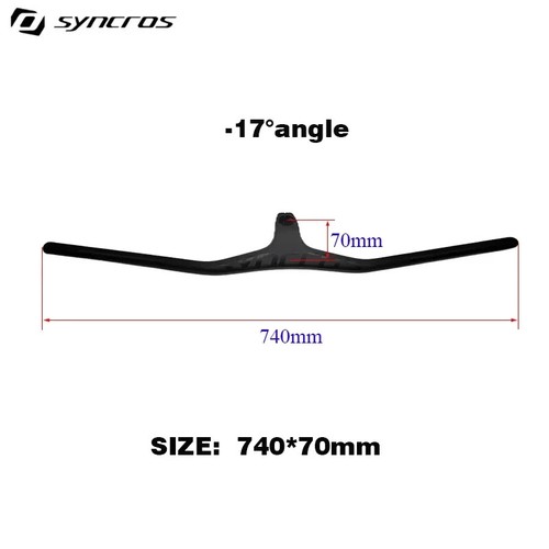 MTB Bicycle Carbon Fiber One-shaped Integrated Handlebar Stem -17 Degree 28.6MM - Picture 25 of 48