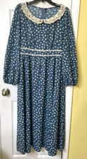 Shein dress size XL size 12 blue check measurements prairie dress new no tags