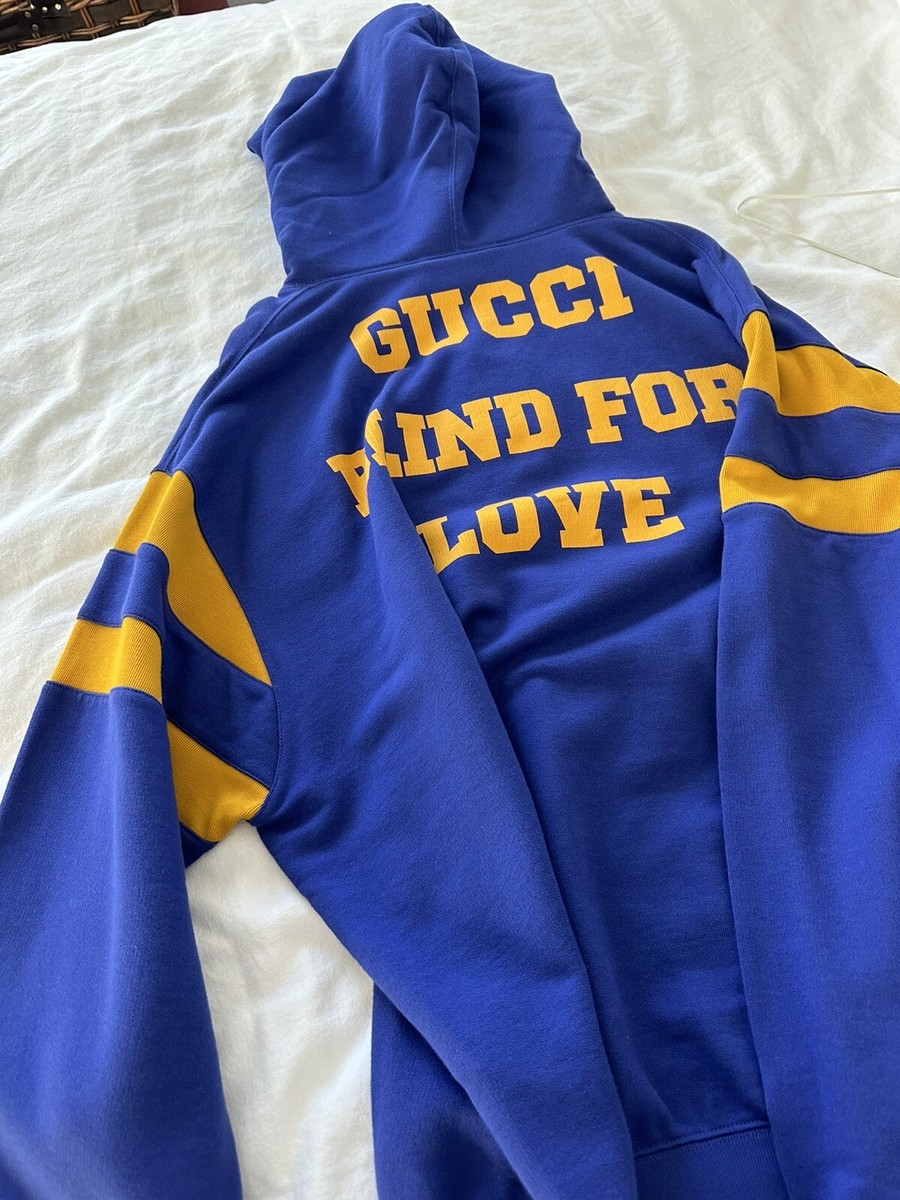 GUCCI SWEATSHIRT BLIND FOR LOVE ESCHATOLOGY '25 HOODIE BLUE $1,250