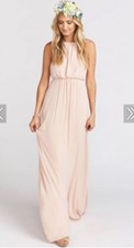 Show Me Your  Mumu  Amanda Open Back Maxi Gown Dress XL Dusty Blush Crisp $184