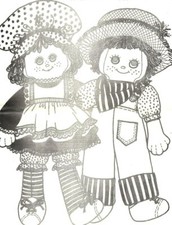 Raggedy Ann Andy like Rag fabric doll Sewing pattern for both 14" boy and girl