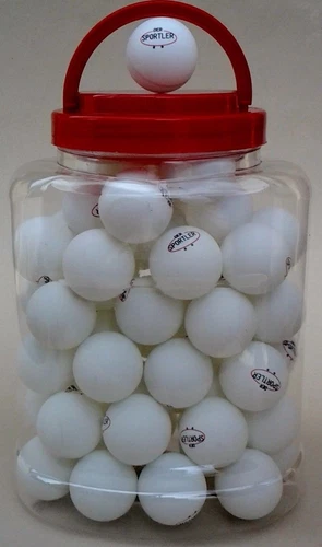 60 Tischtennisbälle** im Eimer Tischtennisball weiss Zelluloid  (Versand aus D)