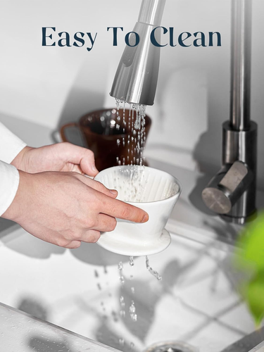 Pour over Kaffeemaschine, Keramik Kaffeetropfer, weiß - Bild 6 von 12