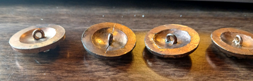 1920s Antique Metal Button Bejeweled Diamante 4 LOT Buttons - Picture 4 of 7