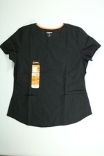 Women  s Scrubstar Black V-Neck Top NEW NWT
