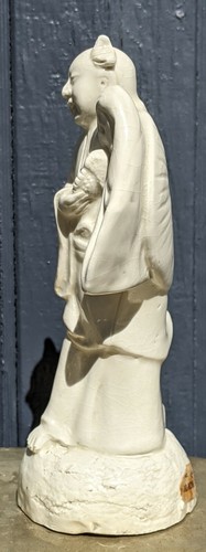 Antique Chinese Blanc De Chine Porcelain Boy Figurine, Auspicious Taoism Meaning - Picture 4 of 11