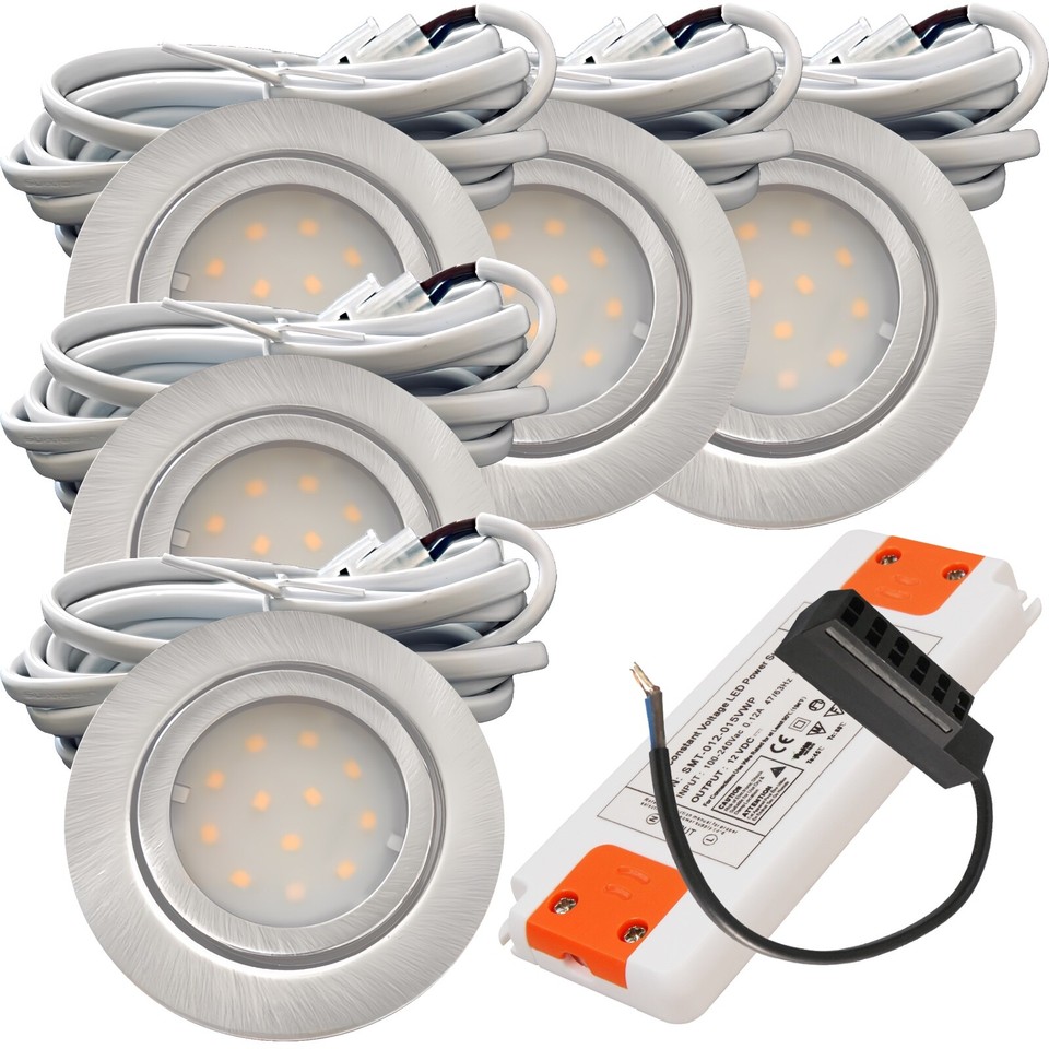5er Set Led Einbaustrahler Mit Trafo