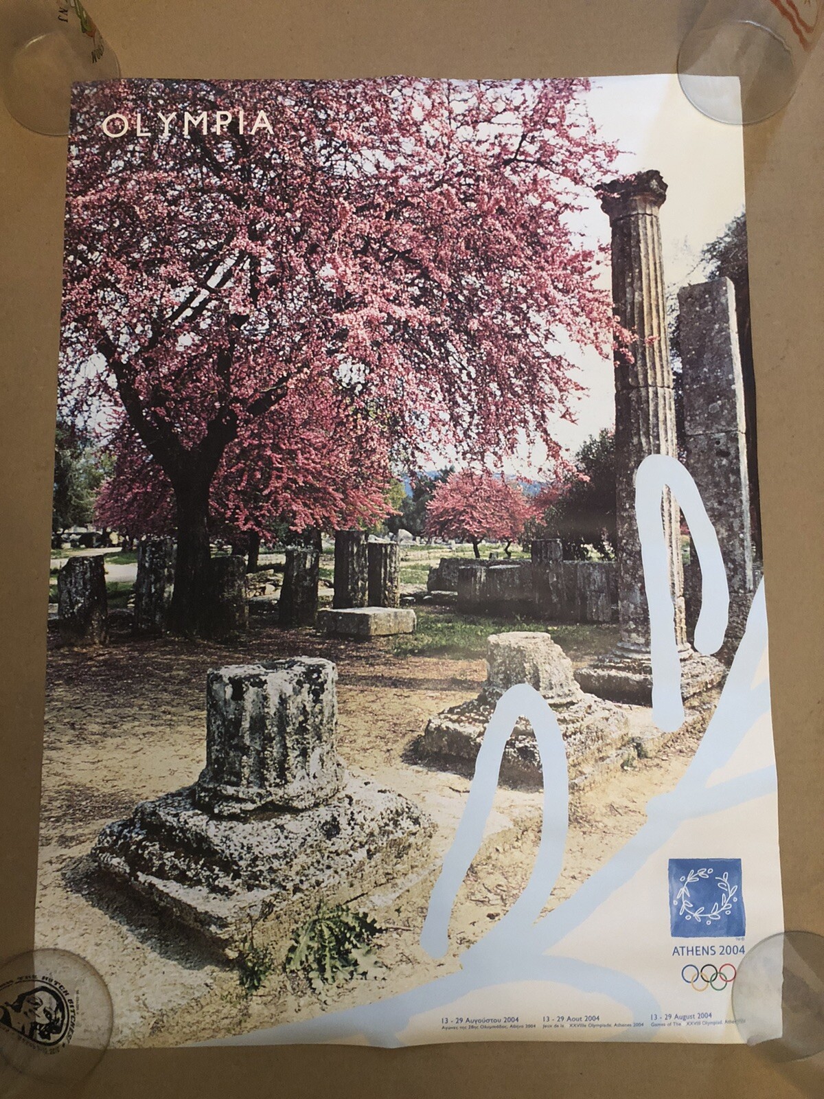 2004 Poster Olympic Games Athens Greece Toubi's 26 x 19 Inches