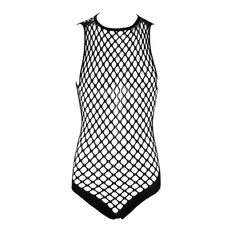 Mens Bodysuit Halloween Maid Costume Wet Look Leotard Clubwear Cosplay