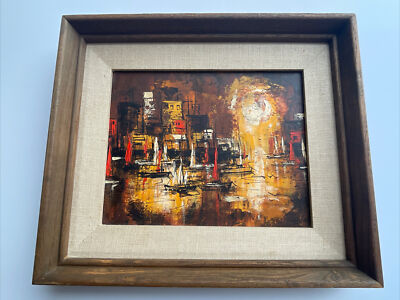 Mid Century Painting American Listed Ann Rugh Wharf Gallery Monterey Carmel oil