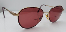 Vintage La Prima Casual Classic Gold Burgundy Oval Sunglasses Korea FRAMES ONLY