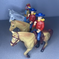 Vintage Antique Cowboy Native American Indian Horse Plastic Toys 70 s 80 s
