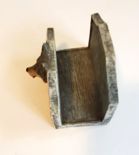 A Wildlife Animal Range Wolf Desktop Business Card Holder Resin Not Branded - Picture 4 of 11