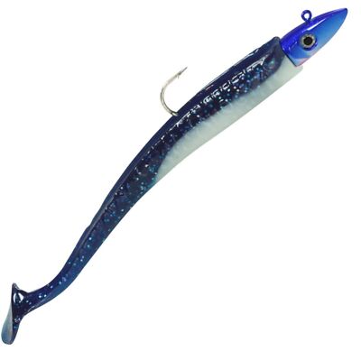 Hogy Twitcher + Paddle 20cm Gummifisch blue/black, Meeresköder, Gummiköder