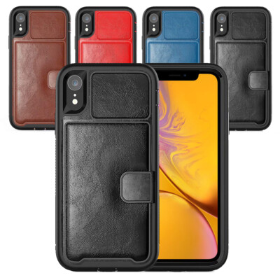 Hülle für iPhone XR 6,1'' Luxus Stoßfest Leder Robust Gummi Bumper Cover
