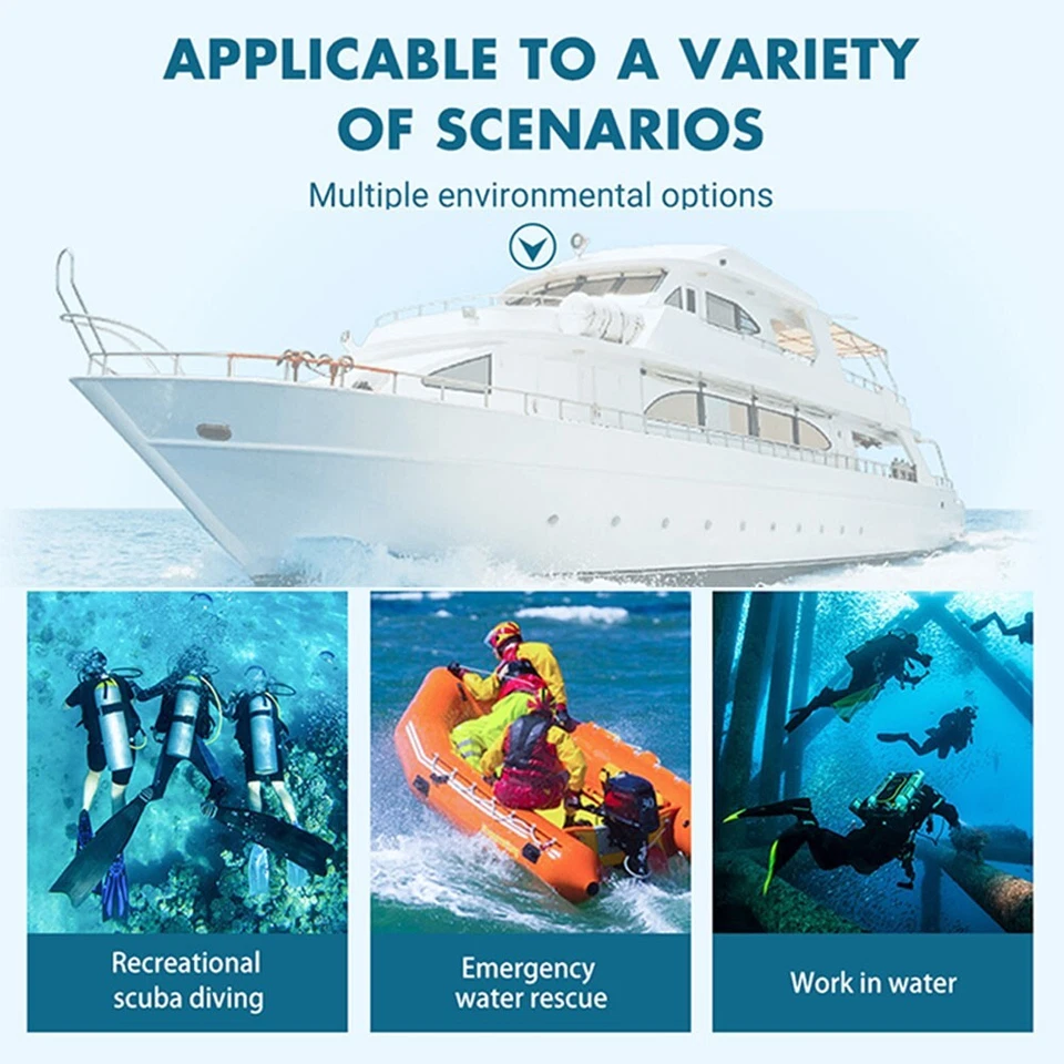 Full Face Dive Mask Support Diving & Snorkeling, Full Face Snorkel Scube Mask - Image 4 of 4