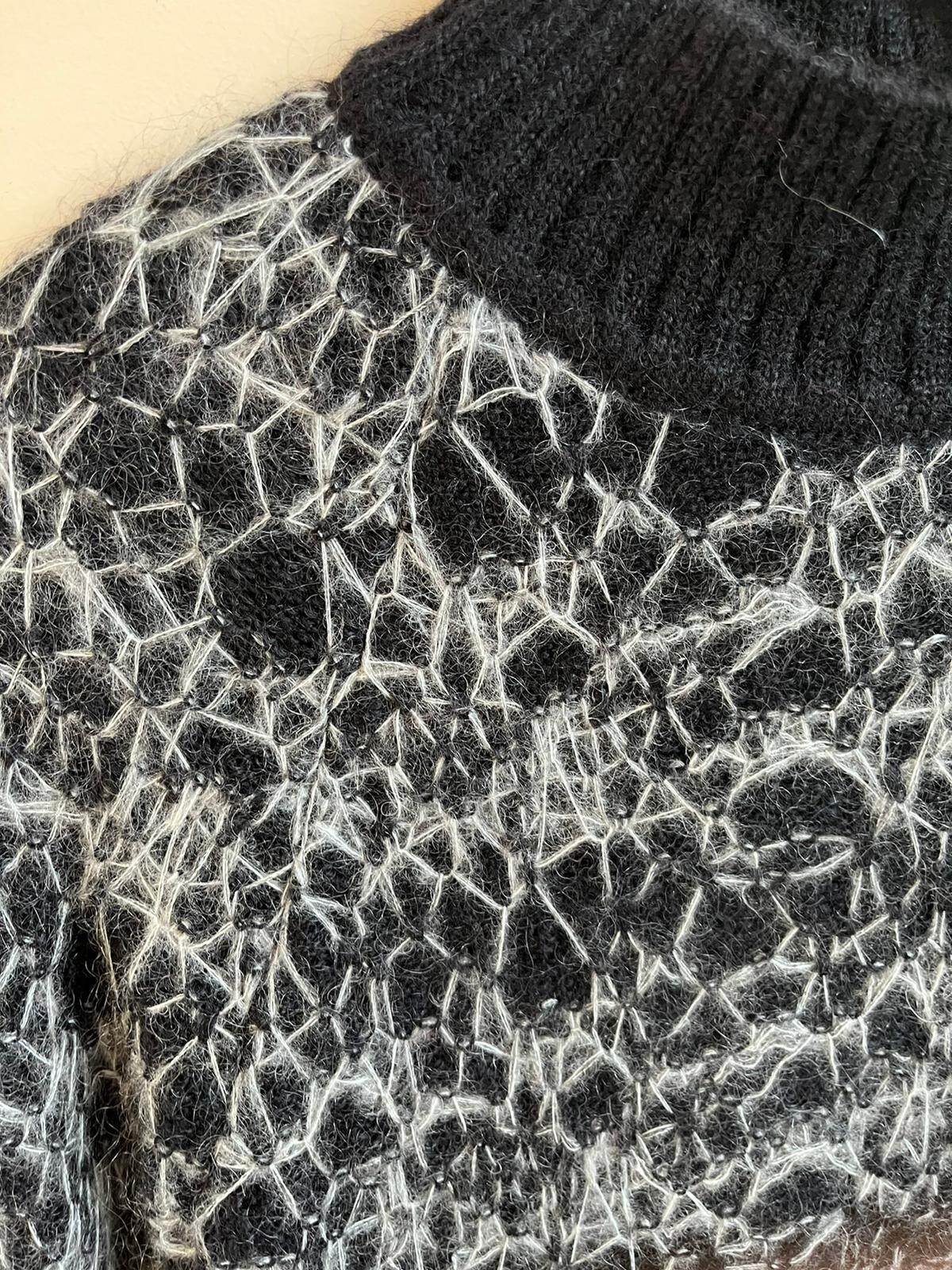 Saint Laurent Paris maglieria LS in bianco e nero NUOVA CON ETICHETTE XS