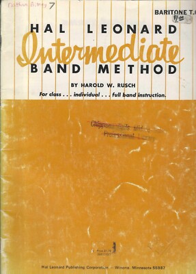 Hal Leonard Intermediate Band Method Baritone Treble Clef | eBay