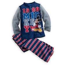Disney Store Mickey Mouse 2 Piece Pajama Set Sz 2T