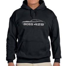 1969 Ford Boss 429 Mustang Black Hoodie Sweatshirt FREE SHIP
