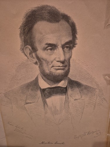 Antique Steel Engraved Portrait Of Abraham Lincoln 1866 Frederick W. Halpin - Picture 2 of 8