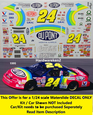 NASCAR DECAL #24 DuPONT 1995-1996 CHEVROLET MONTE CARLO JEFF GORDON - 1/24