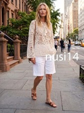 ZARA NEW WOMAN SHORT OPEN-KNIT TASSEL DRESS TOP ECRU XS-S,M-L 3969/001/712