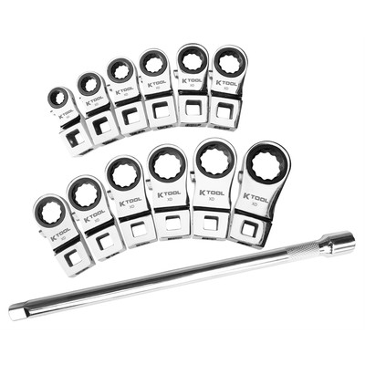K Tool International Crowsfoot Satz 13-teilig 3/8 in. Metrisch Ratschen